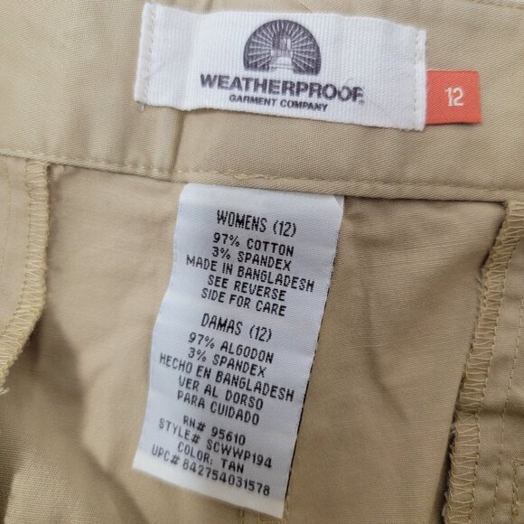Lot of 2 Weatherproof Garment Company Women's Pants Brown Khaki Size 12 CAPRI - Picture 11 of 11